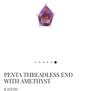 Penta Threadless End with Amethyst - Purple